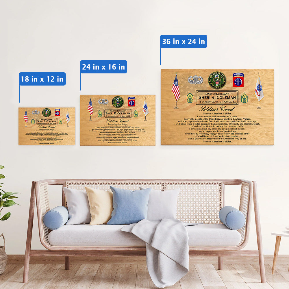 US Military Creed Custom Poster Canvas Gift For Military Veteran Dad Grandpa Home Decor Gift K1702 Trhn