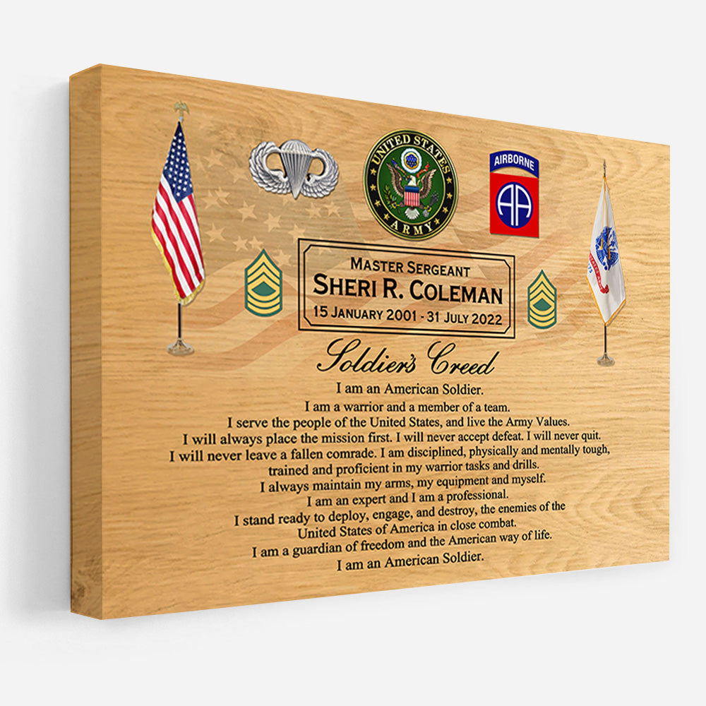 US Military Creed Custom Poster Canvas Gift For Military Veteran Dad Grandpa Home Decor Gift K1702 Trhn