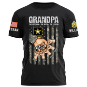 Grandpa The Veteran The Myth The Legend Personalized Shirt K1702