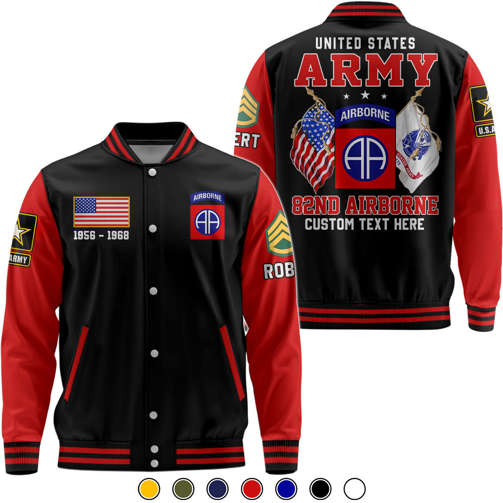US Military Baseball Jackets Custom All Branches Rank Division Name For Military Retirement Veteran Dad Grandpa K1702 Trhn