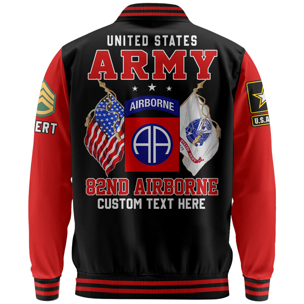US Military Baseball Jackets Custom All Branches Rank Division Name For Military Retirement Veteran Dad Grandpa K1702 Trhn