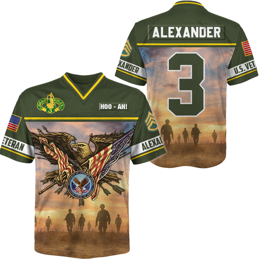 Jersey Football Military Premium Honoring All Who Served US Veteran Jersey , Gifts For US Veterans K1702 Trhn