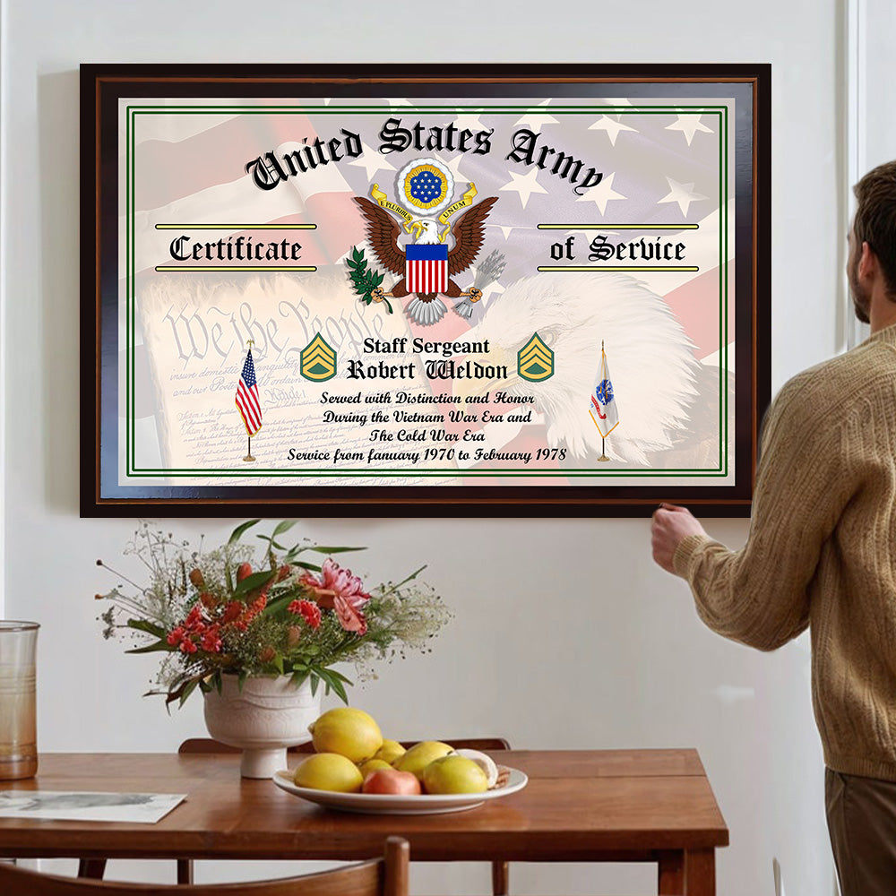 Personalized Military Certificate Of Service Custom For Veteran Soldier Veteran Gift K1702 Trhn