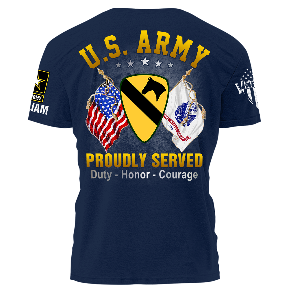 US Military Custom Logo Division Branch Proudly Served Shirt K1702