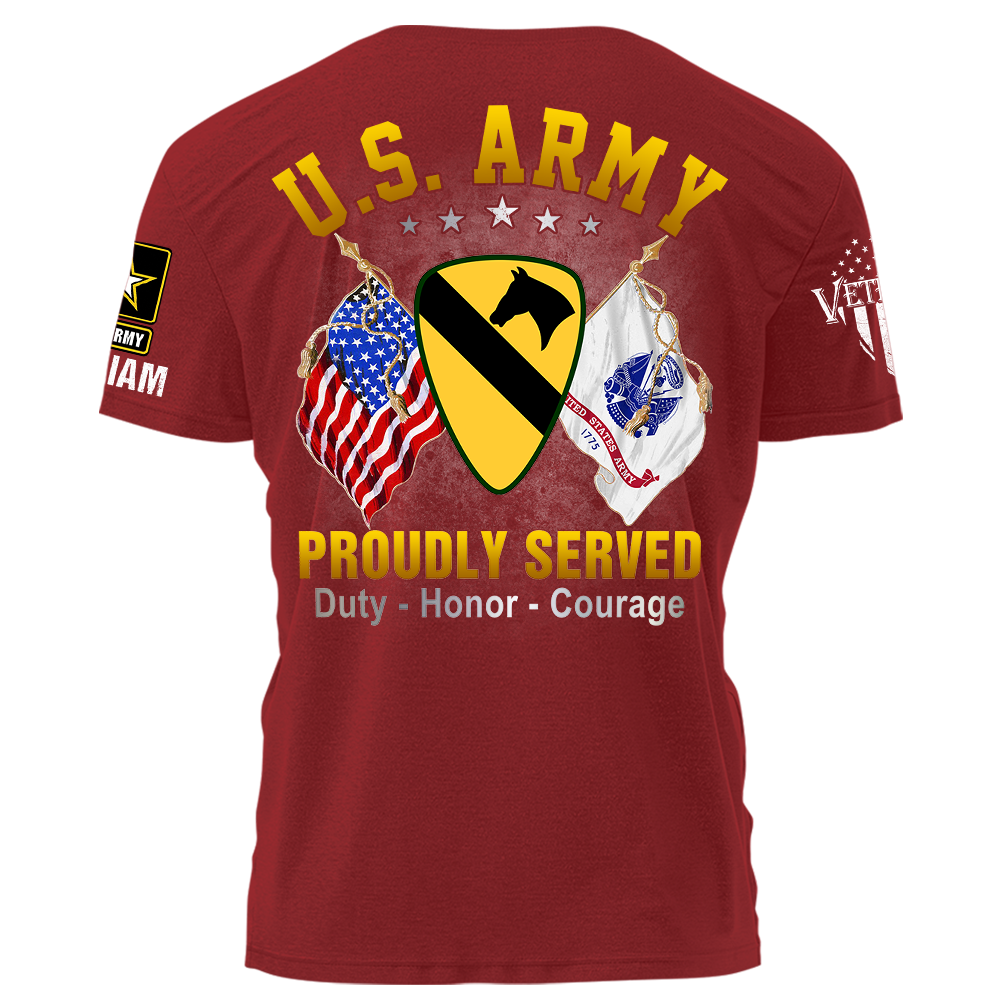 US Military Custom Logo Division Branch Proudly Served Shirt K1702