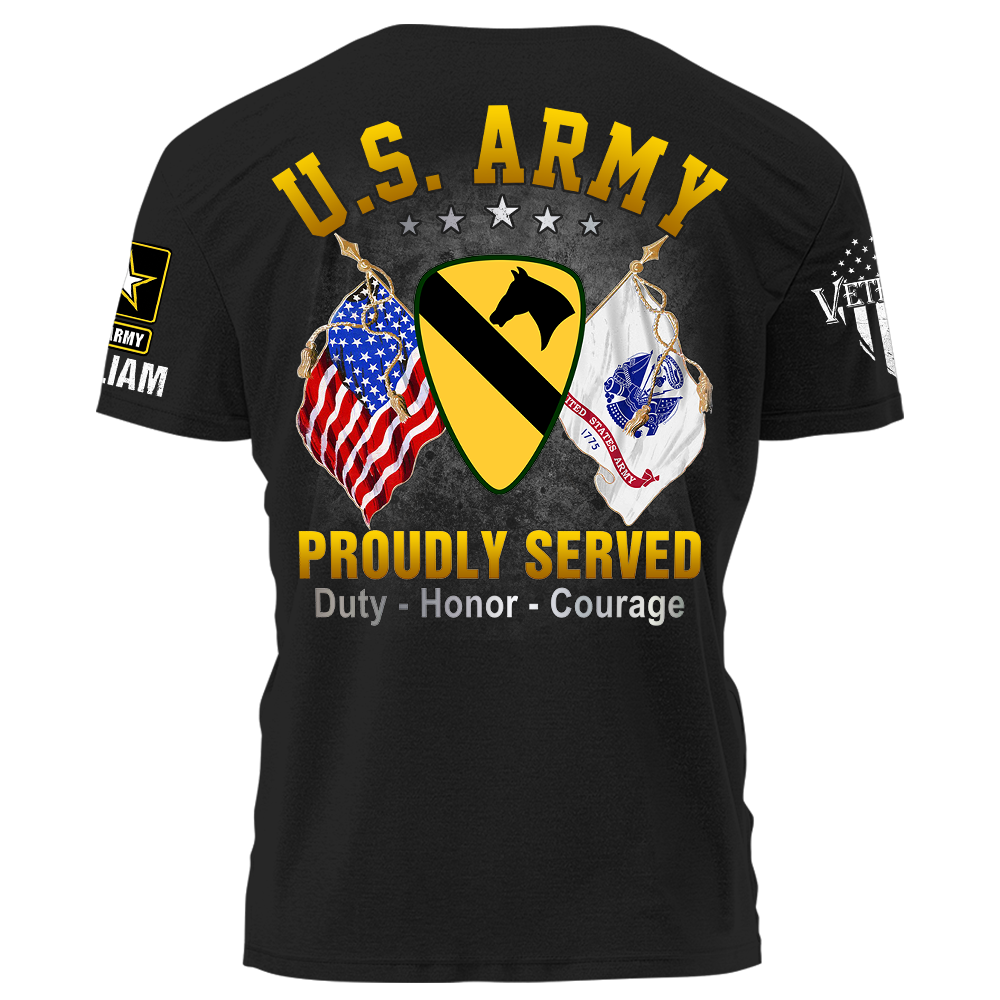 US Military Custom Logo Division Branch Proudly Served Shirt K1702