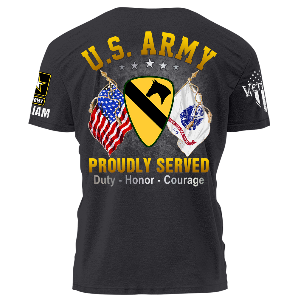 US Military Custom Logo Division Branch Proudly Served Shirt K1702