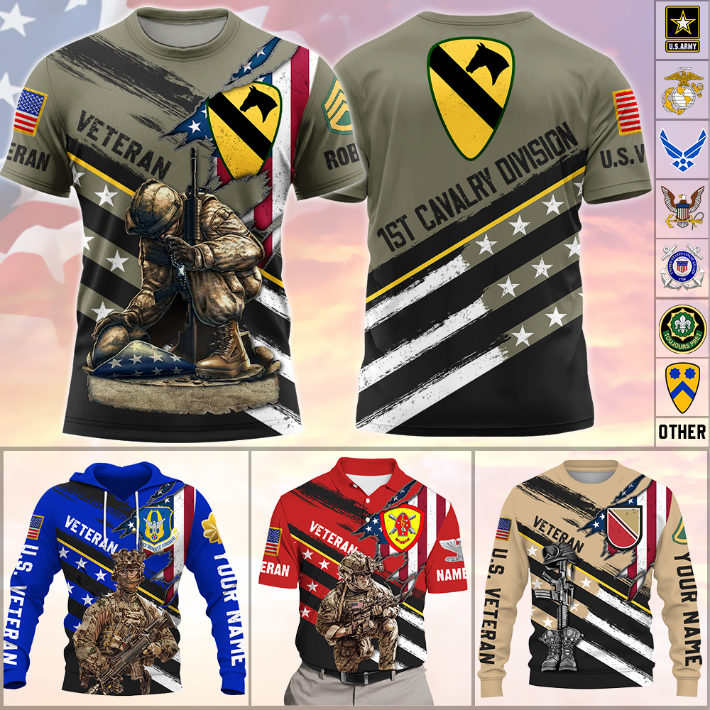 Custom Branch Division Rank Proudly Served Duty Honor Country Personalized All Over Print Shirt For Veterans K1702