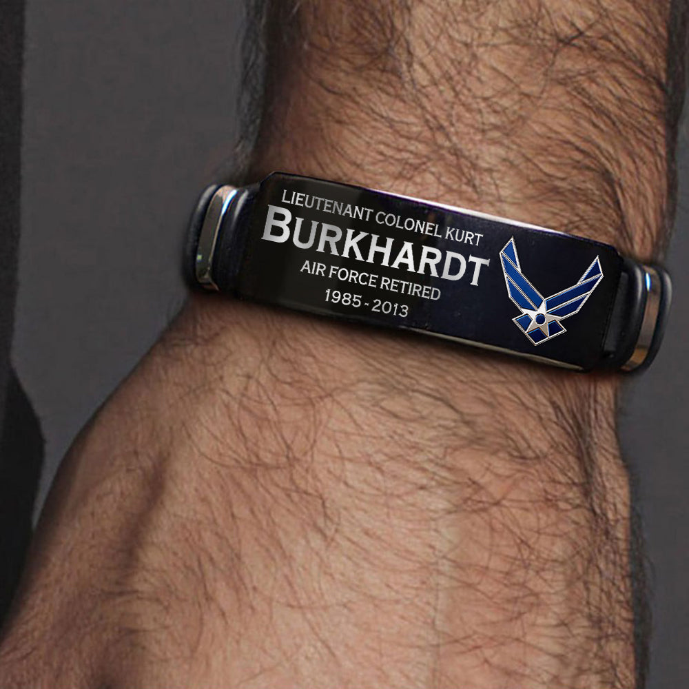 Custom Bracelet For Veteran Available To All Military Branches Metal Military Bracelet K1702 Trhn