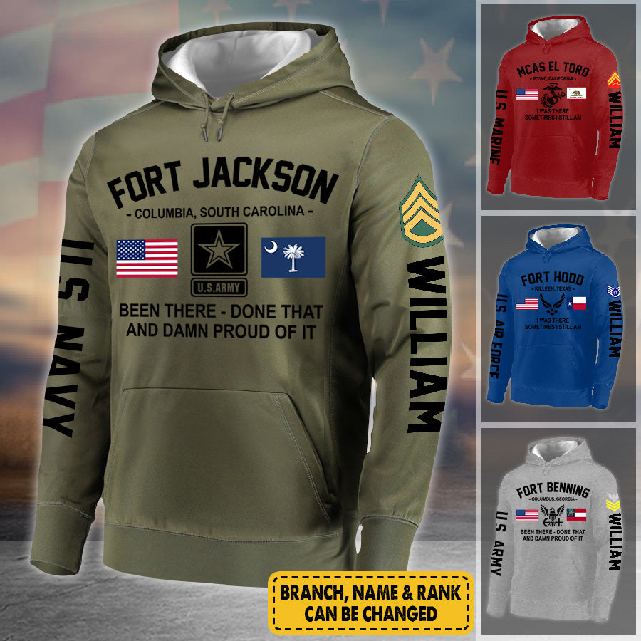 U.S Veteran Custom Shirt Proudly Served Military Base Personalized Gift All Over Print Shirt K1702