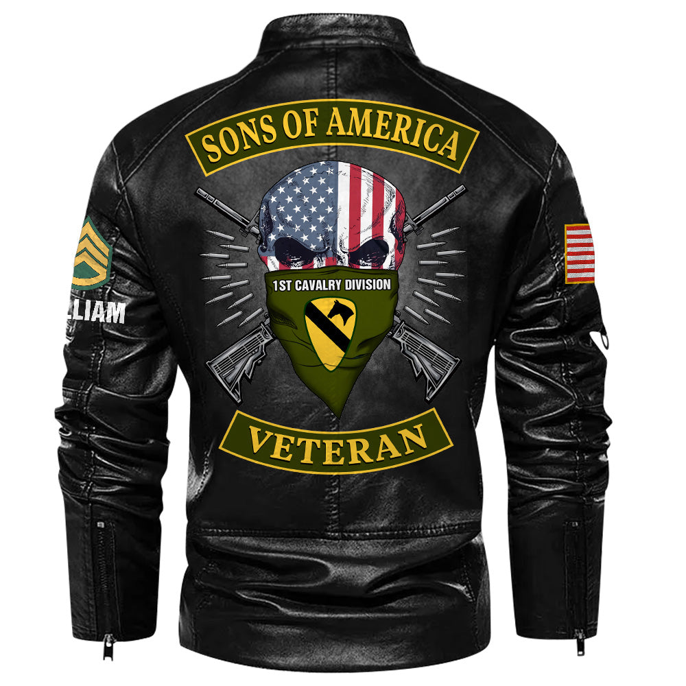 Sons Of America Veteran Personalized Leather Jacket Gift For Veterans  Available All Military Branch K1702 Trhn