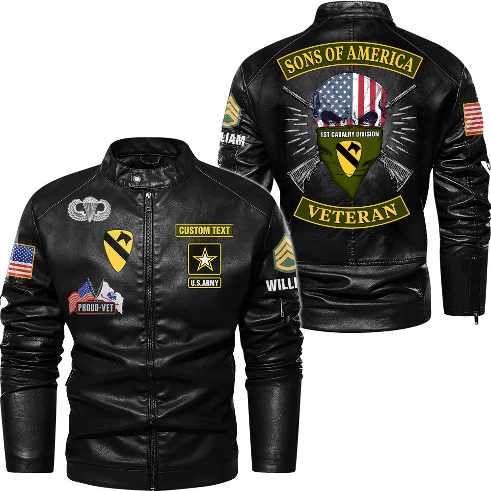 Sons Of America Veteran Personalized Leather Jacket Gift For Veterans  Available All Military Branch K1702 Trhn