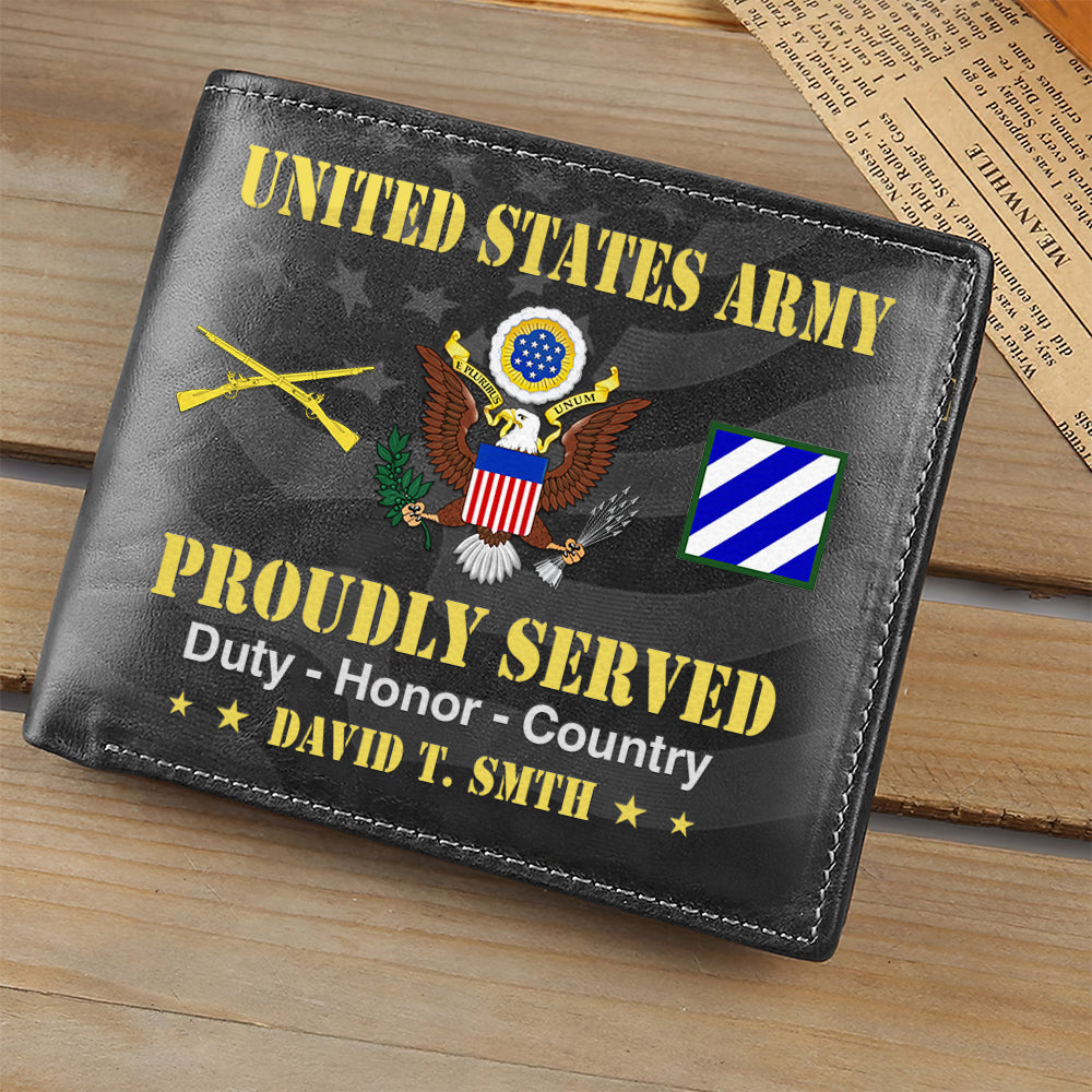 Veteran Custom Leather Wallet Custom Division Military Personalized Gift For Veterans K1702