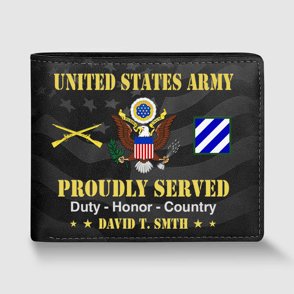 Veteran Custom Leather Wallet Custom Division Military Personalized Gift For Veterans K1702