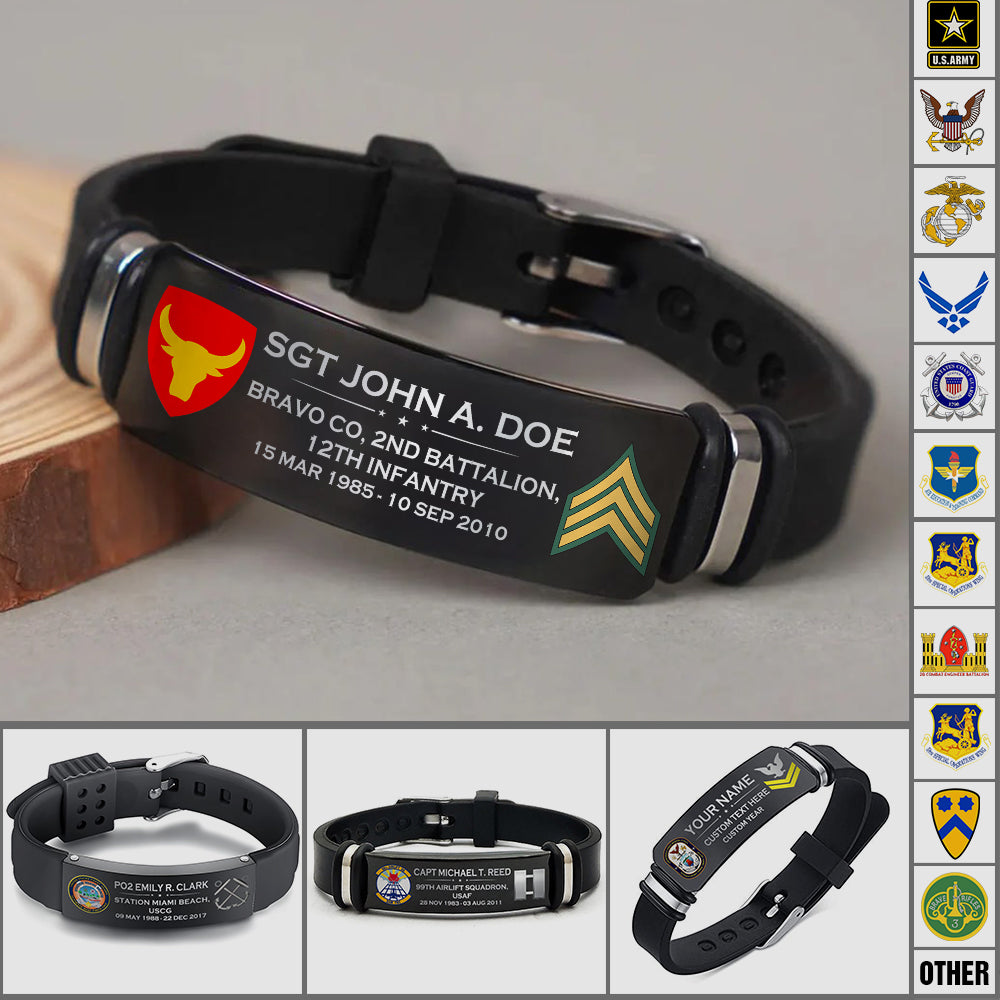 Military Memorial Bracelet – Custom All Military Branches Gift For Veteran K1702 Trhn
