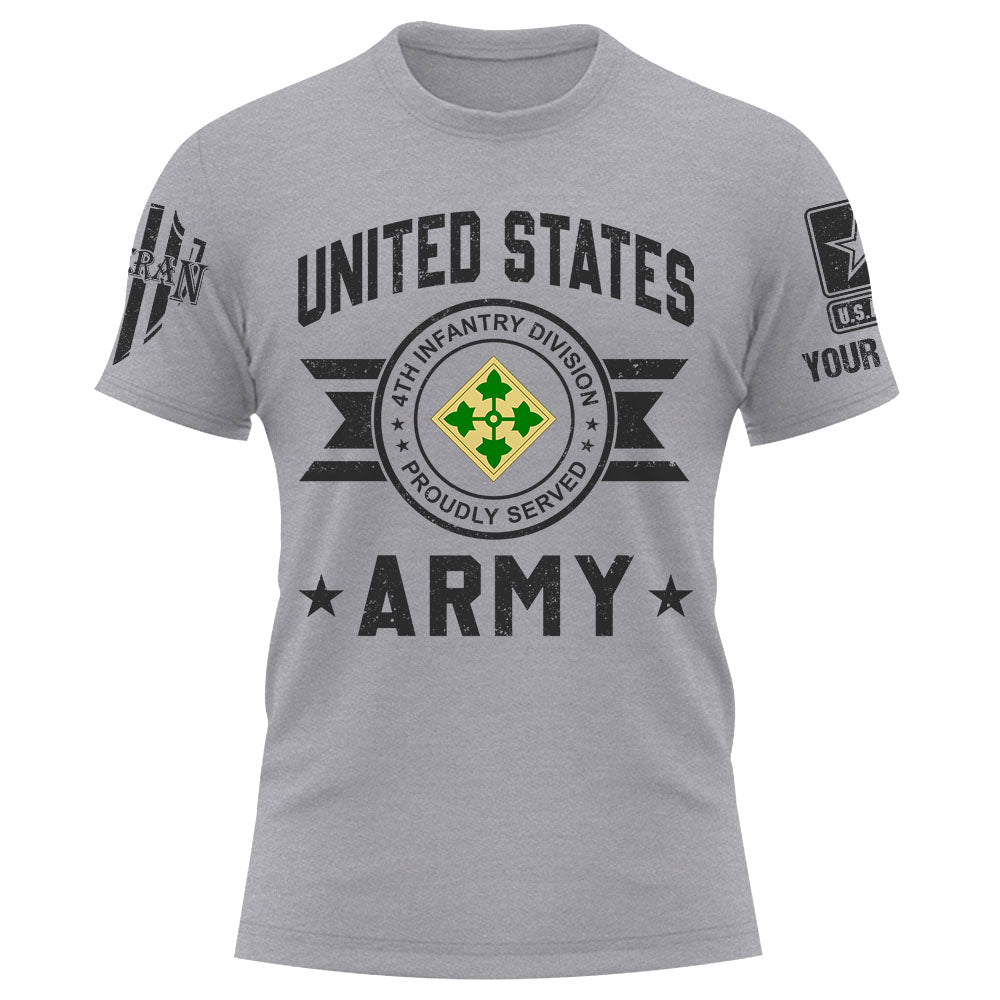 US Military Veteran Shirt With Unit Patches Military Personalized Shirt For Veteran K1702
