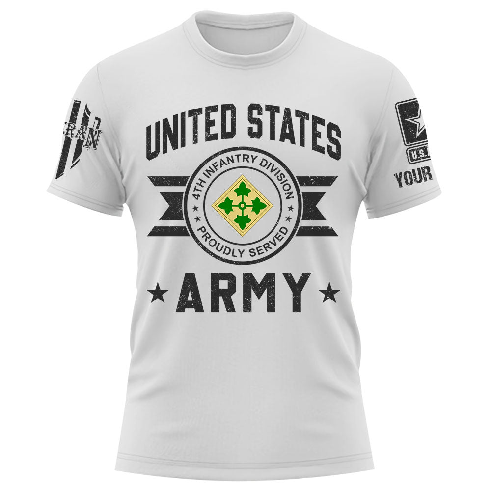 US Military Veteran Shirt With Unit Patches Military Personalized Shirt For Veteran K1702