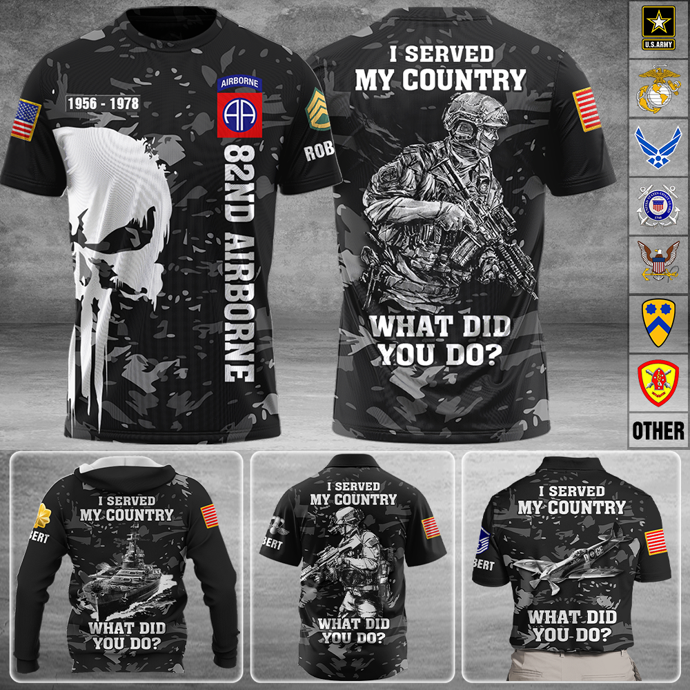 Personalized Veteran All Over Print Shirt Custom All Military Branches Division Rank Insignia Gift For Veterans K1702