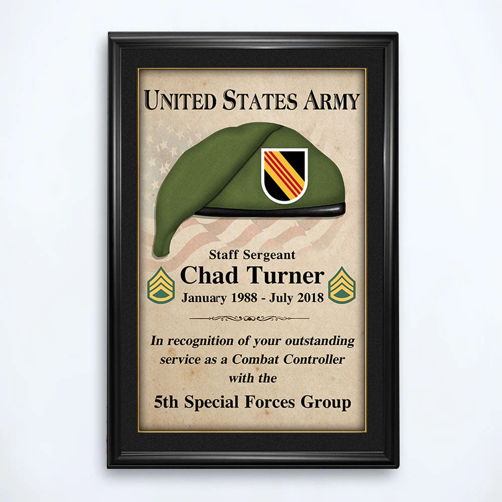 Custom Beret Military Poster Canvas For Veterans Wall Art Home Decor K1702