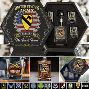 Custom Veteran Whiskey Hexagon Decanter Set For Veterans Retired Soldier Gift K1702