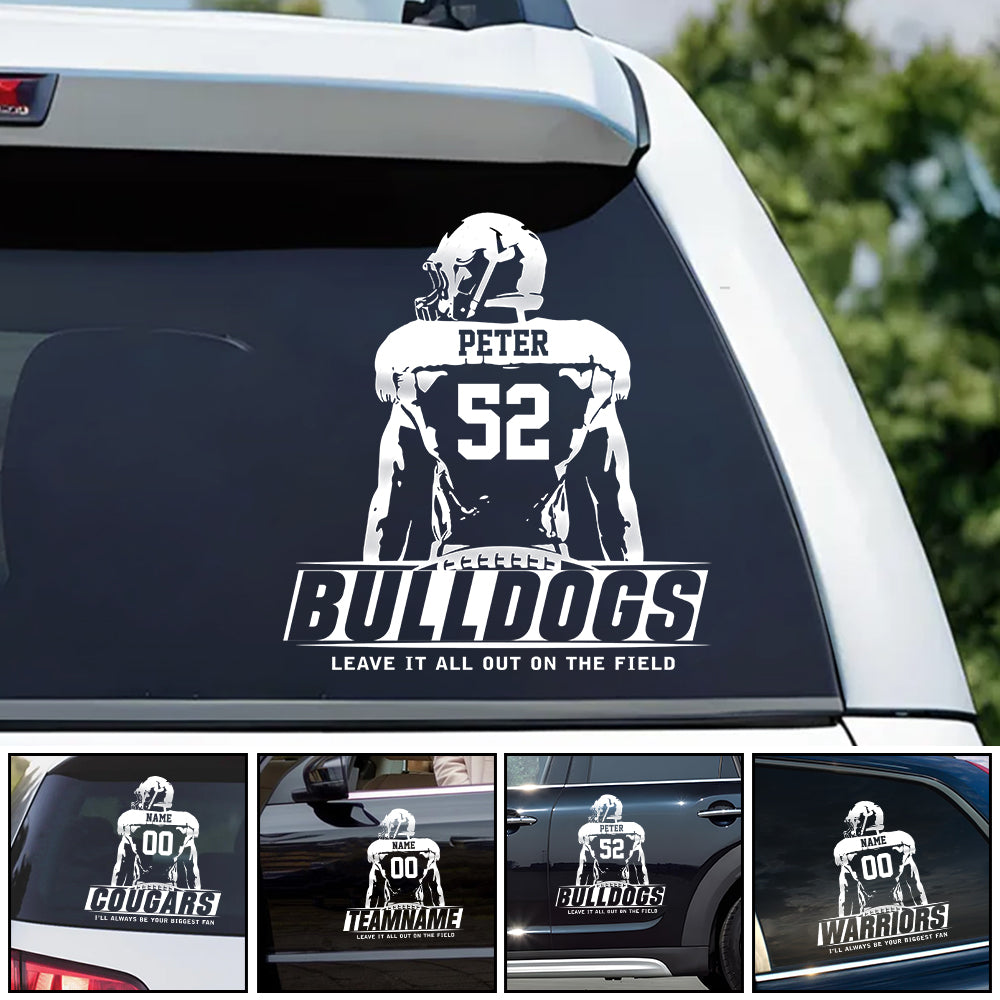 Personalized Car Decal Sticker Custom Football Game Day Team Name K1702 Trhn