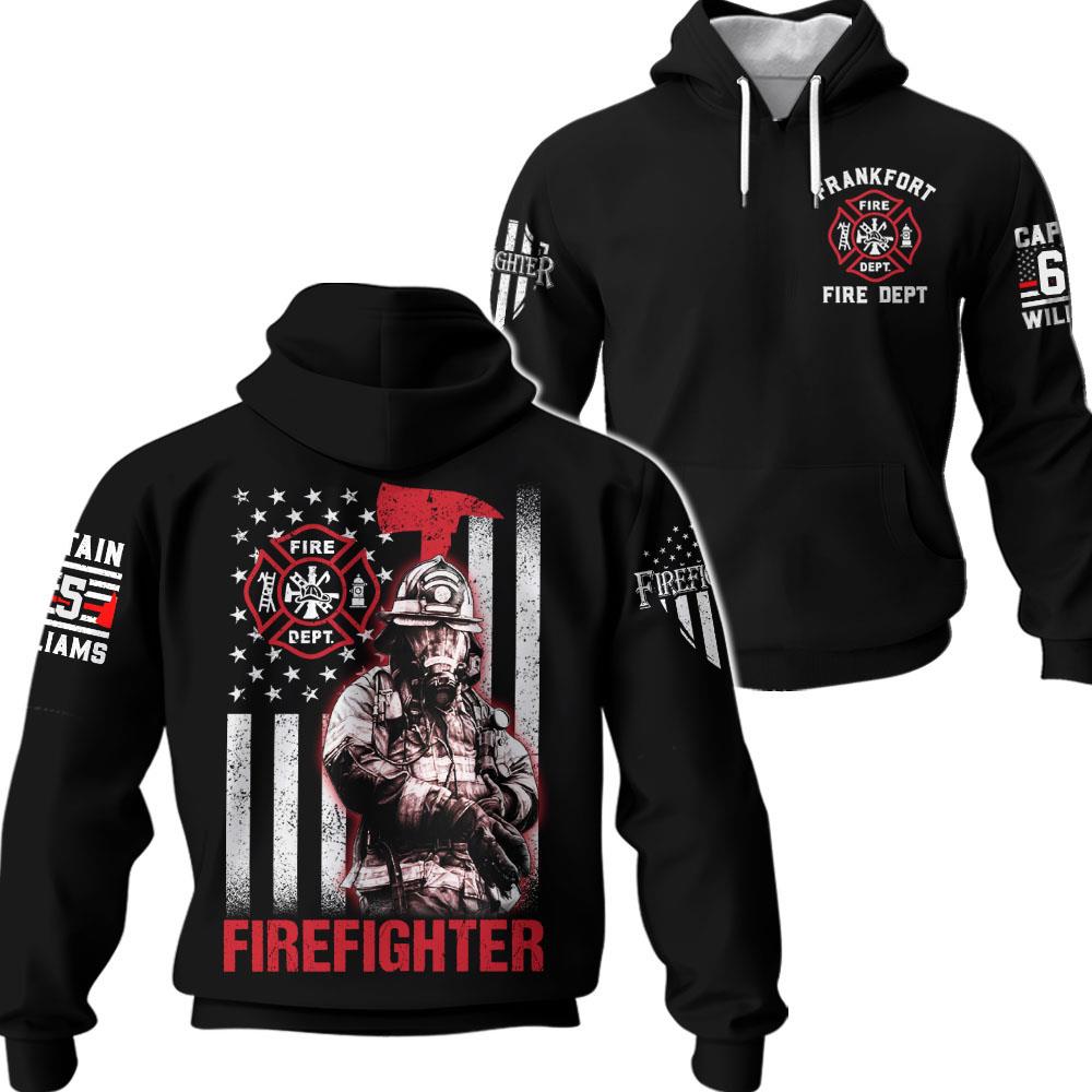 Custom Firefighter Shirts Custom Name And Number Fire Department All Over Print Shirt K1702