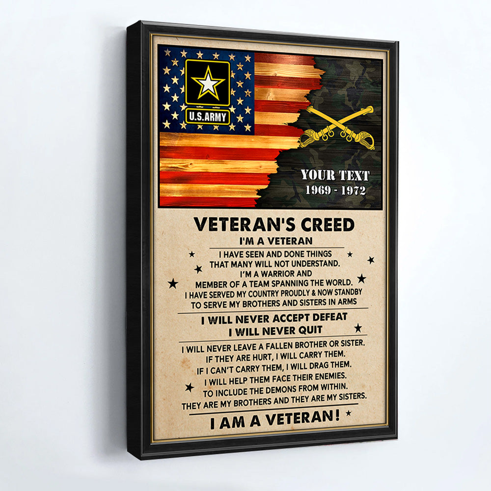 Veteran's Creed Custom Poster and Canvas Vr3 Personalized Gift For Veteran K1702