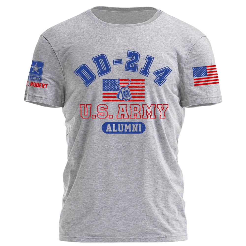 DD214 Alumni Flag Pesonalized Shirt Gift For Veteran K1702