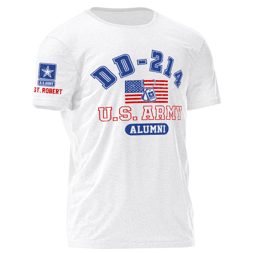 DD214 Alumni Flag Pesonalized Shirt Gift For Veteran K1702