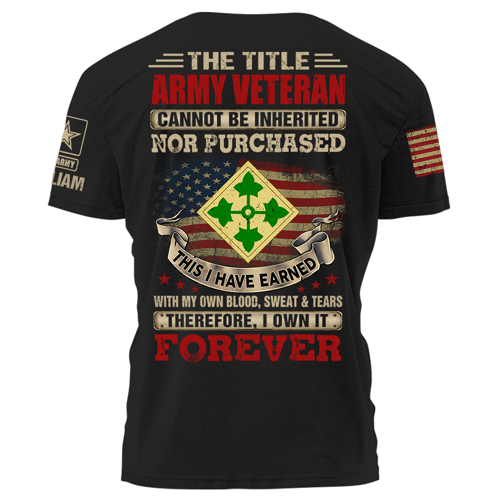 The Title Veteran Cannot Be Inherited Nor Purchased Personalized Shirt For Veteran Custom Division vr2 K1702