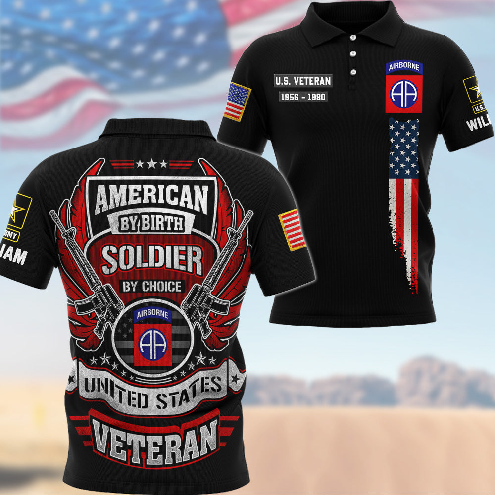 Custom All Over Print Veteran Shirt By Birth Soldier By Choice Custom Division Military Gift For Veteran K1702 Trhn