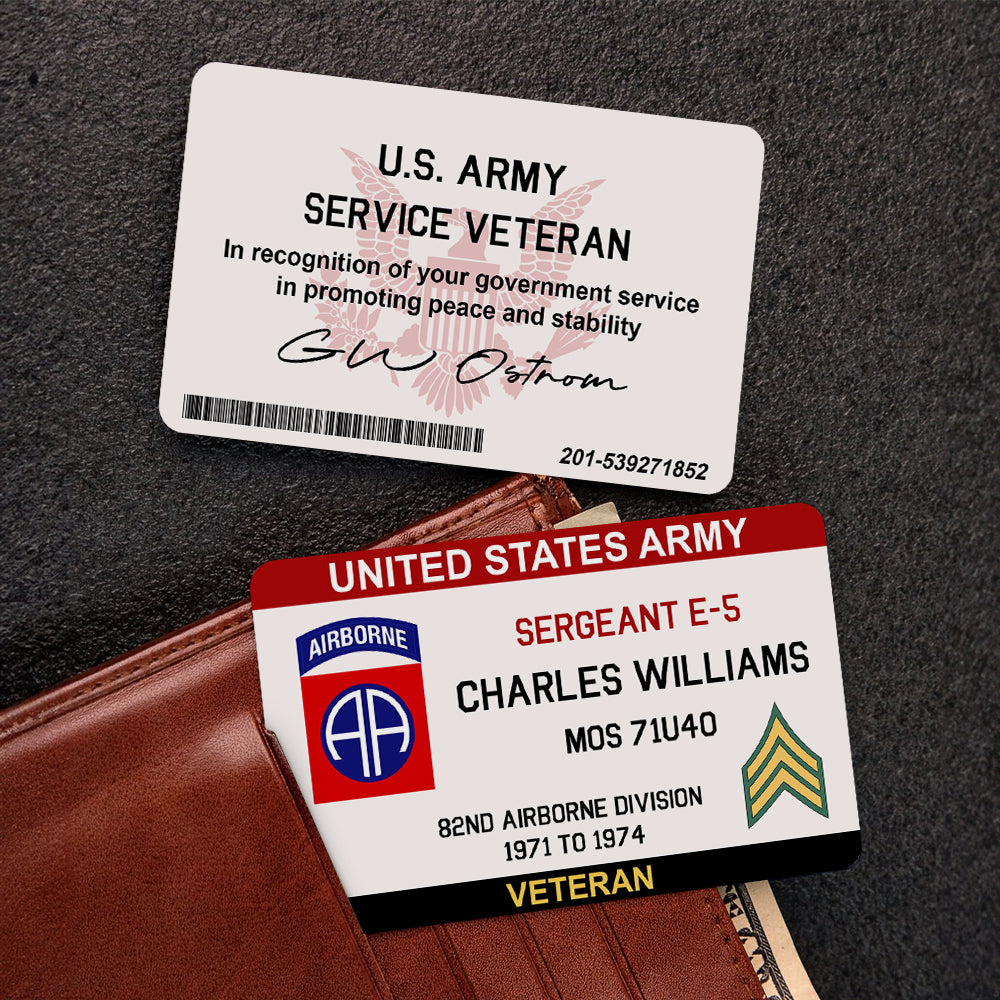 Personalized Military Veteran ID Card – Honoring Your Service Double-Sided Design Gift For Veteran K1702 Trhn