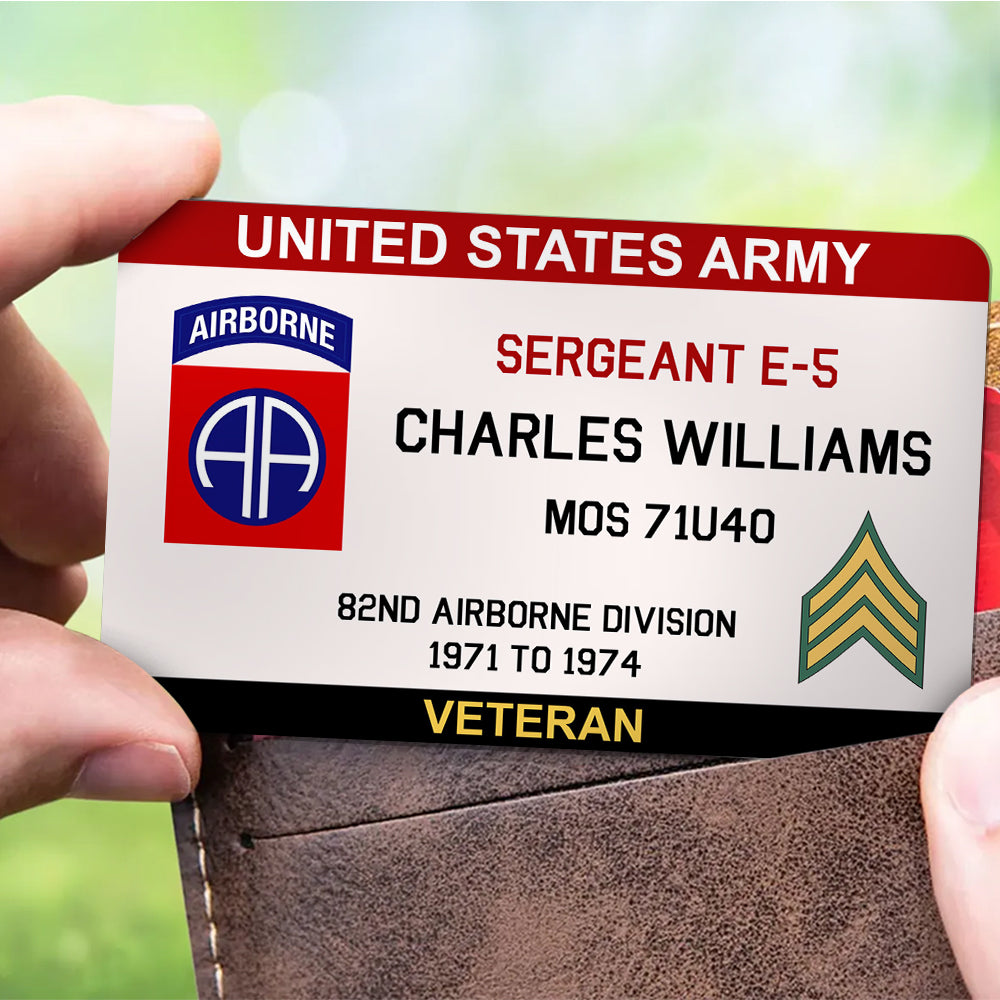Personalized Military Veteran ID Card – Honoring Your Service Double-Sided Design Gift For Veteran K1702 Trhn