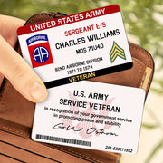 Personalized Military Veteran ID Card – Honoring Your Service Double-Sided Design Gift For Veteran K1702 Trhn