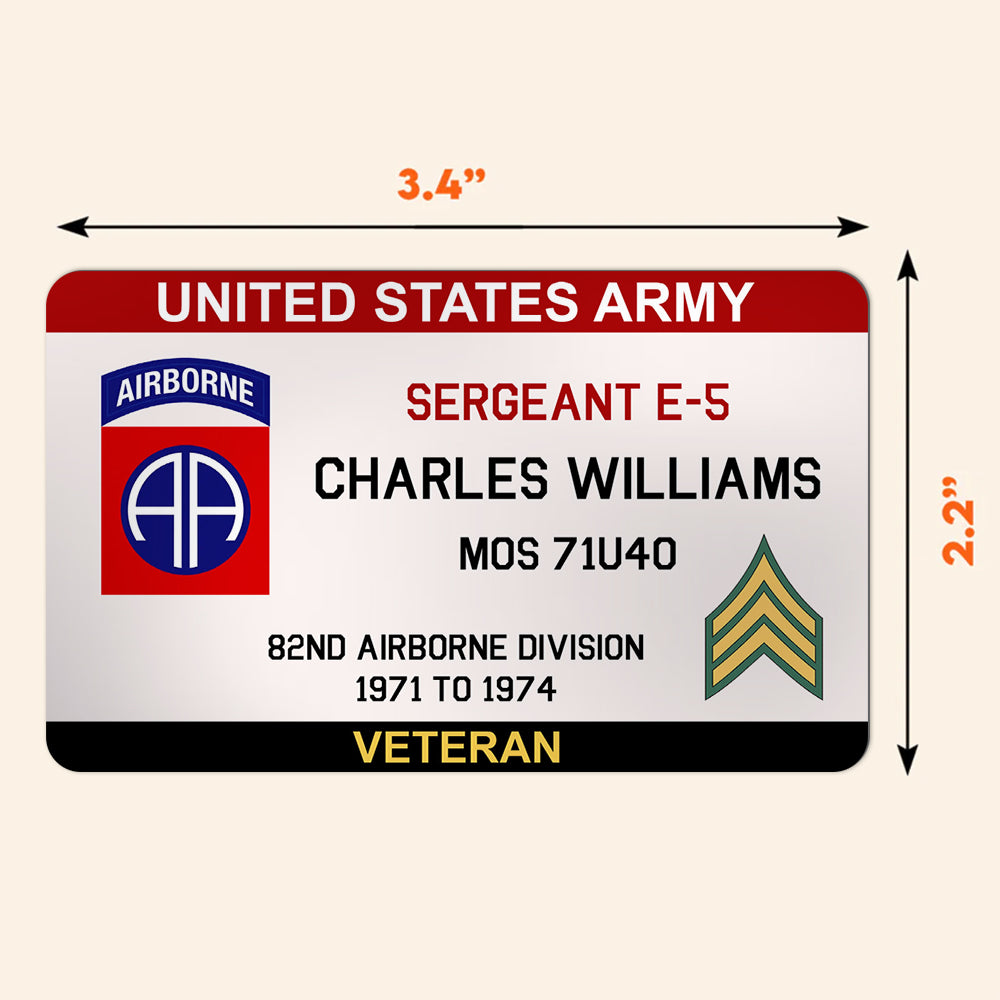 Personalized Military Veteran ID Card – Honoring Your Service Double-Sided Design Gift For Veteran K1702 Trhn