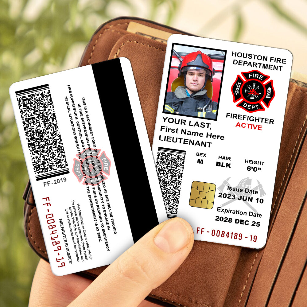 Personalized Firefighter ID Card Custom Gift For Firefighters K1702 Trhn