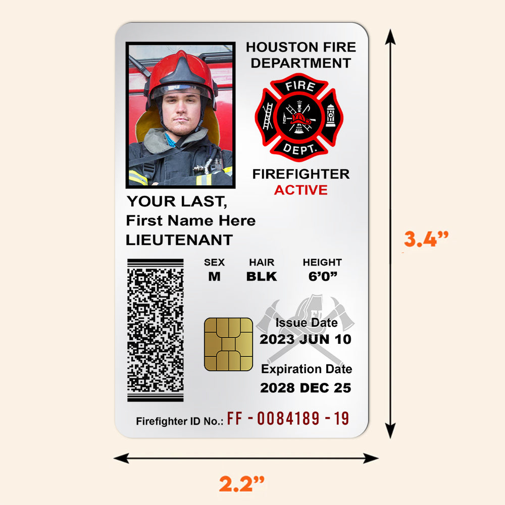 Personalized Firefighter ID Card Custom Gift For Firefighters K1702 Trhn