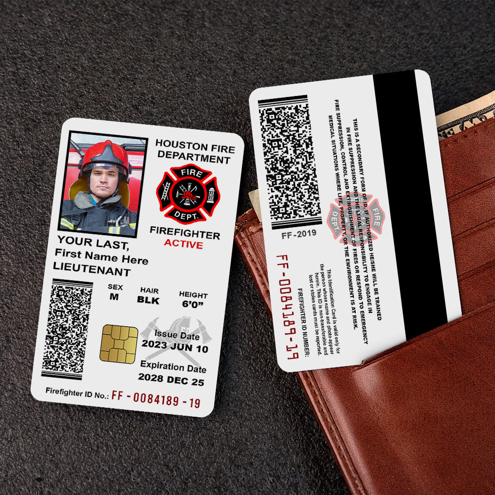Personalized Firefighter ID Card Custom Gift For Firefighters K1702 Trhn