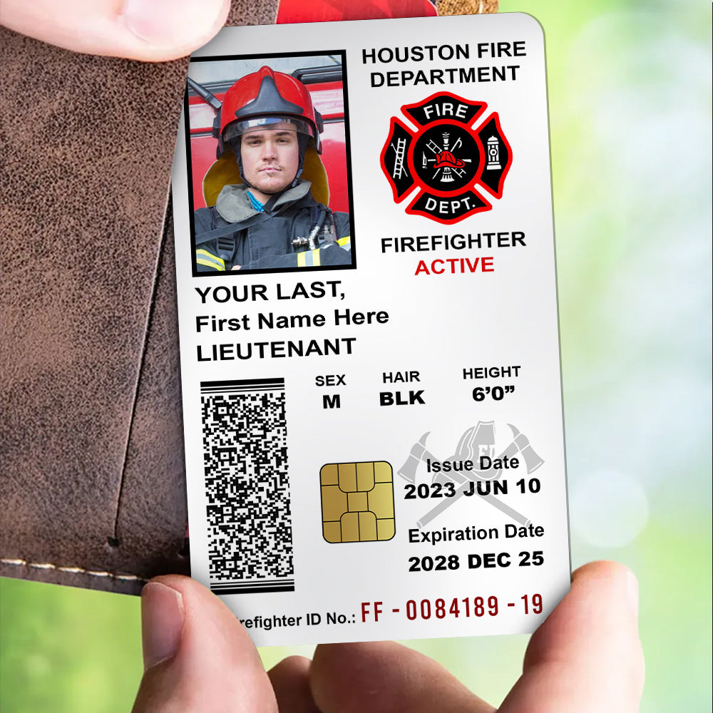 Personalized Firefighter ID Card Custom Gift For Firefighters K1702 Trhn