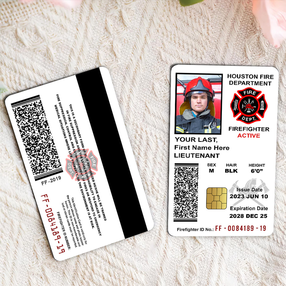 Personalized Firefighter ID Card Custom Gift For Firefighters K1702 Trhn