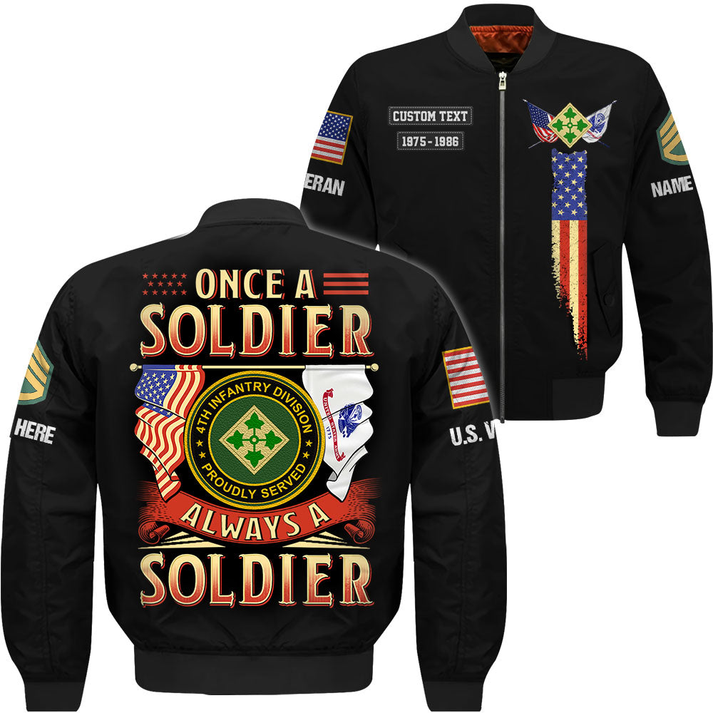 Perosnalized All Over Print Shirt Once Soldier Always Soldier Custom All Branches Military Gift For Veterans K1702 Trhn