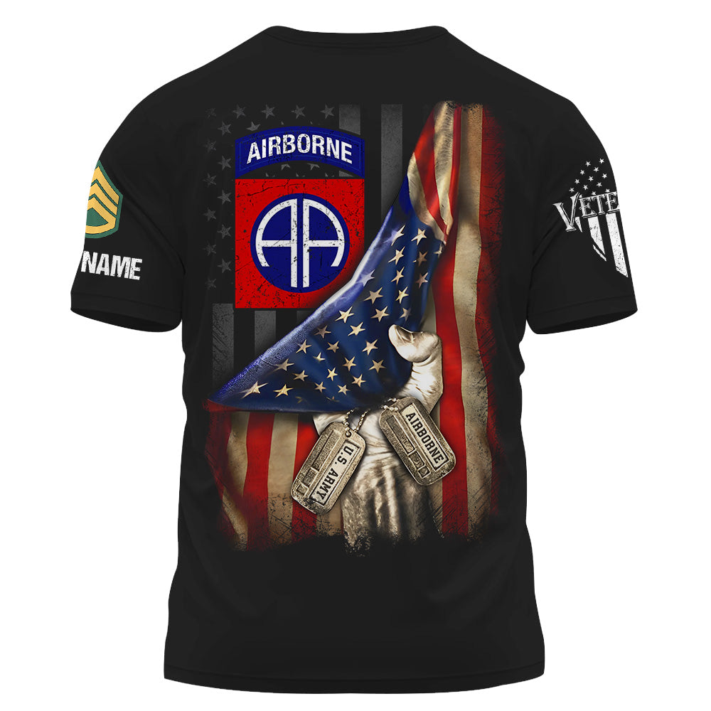 Personalized US Veteran Fist Hand Pulling Usa Flag Custom Division Military Gift For Veterans K1702 Trhn