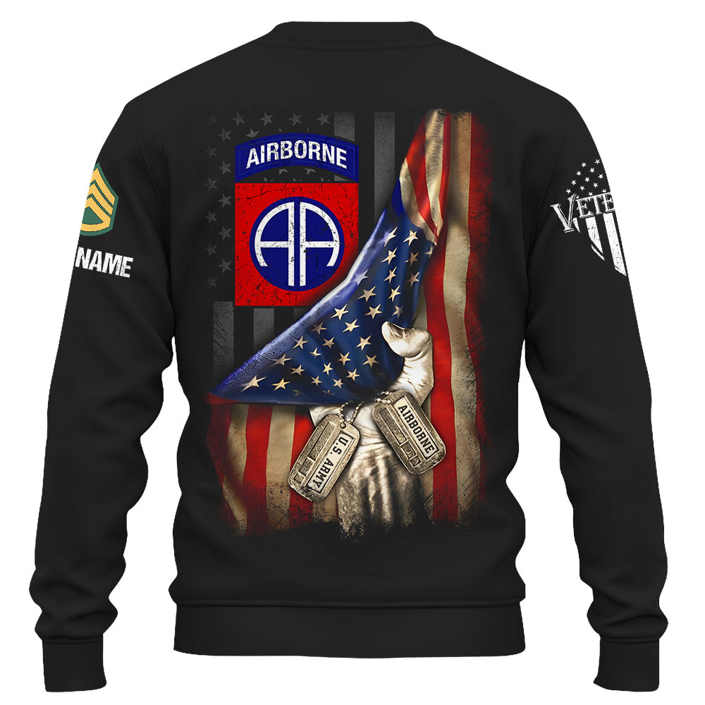 Personalized US Veteran Fist Hand Pulling Usa Flag Custom Division Military Gift For Veterans K1702 Trhn