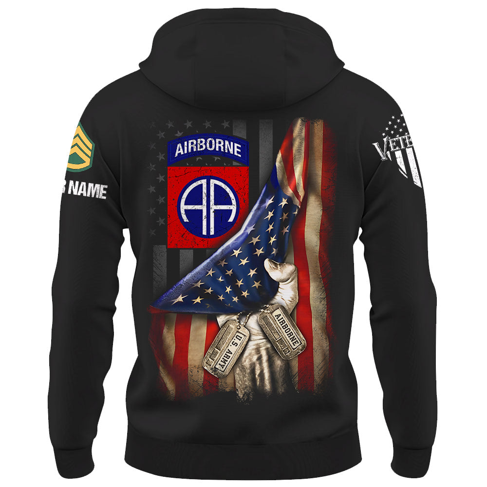 Personalized US Veteran Fist Hand Pulling Usa Flag Custom Division Military Gift For Veterans K1702 Trhn