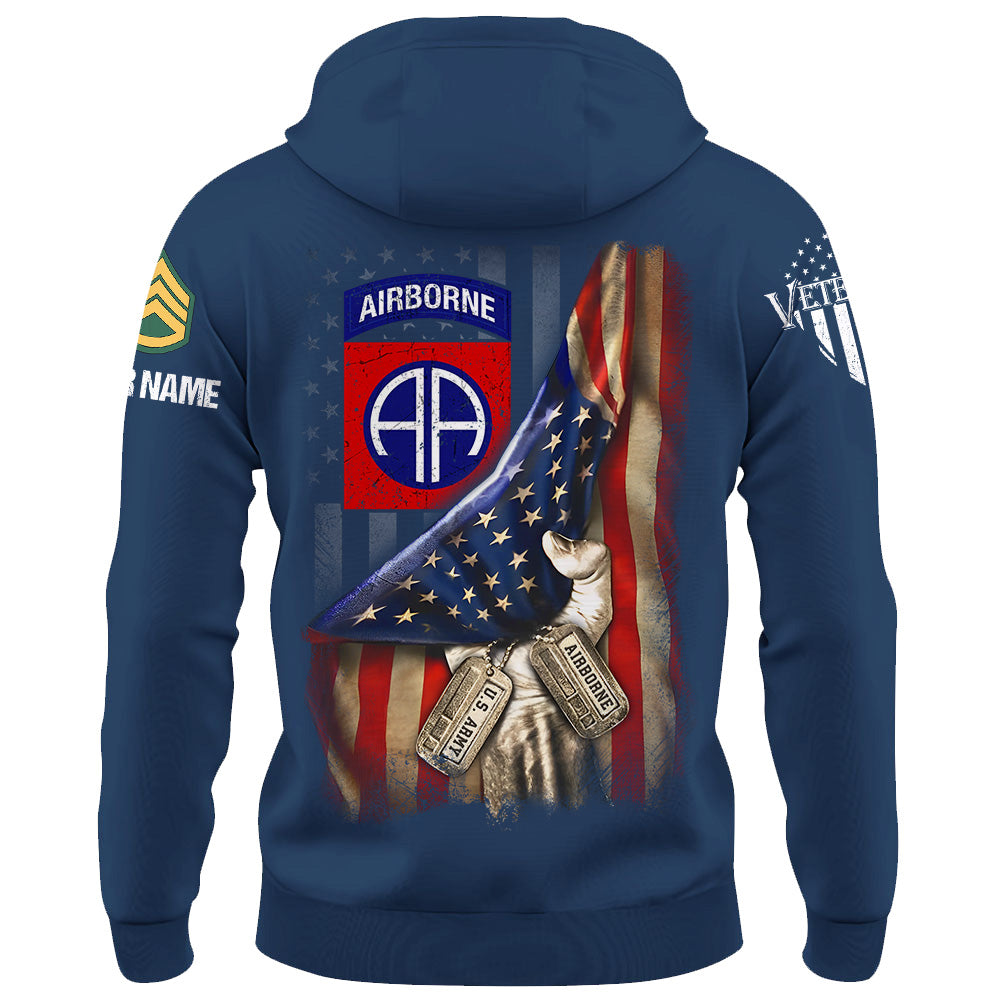 Personalized US Veteran Fist Hand Pulling Usa Flag Custom Division Military Gift For Veterans K1702 Trhn