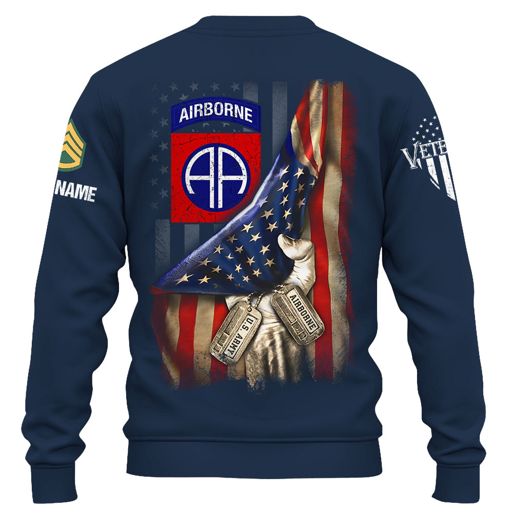 Personalized US Veteran Fist Hand Pulling Usa Flag Custom Division Military Gift For Veterans K1702 Trhn