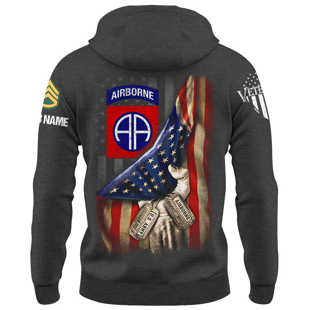 Personalized US Veteran Fist Hand Pulling Usa Flag Custom Division Military Gift For Veterans K1702 Trhn