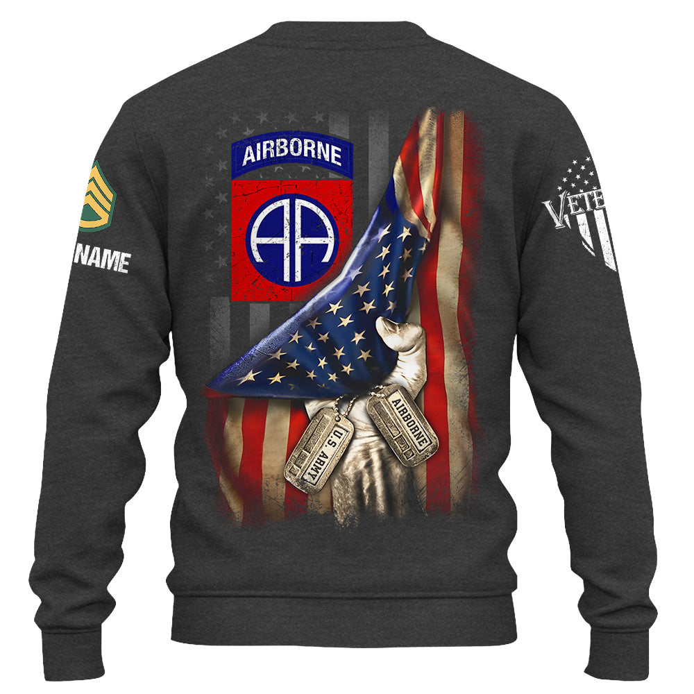 Personalized US Veteran Fist Hand Pulling Usa Flag Custom Division Military Gift For Veterans K1702 Trhn