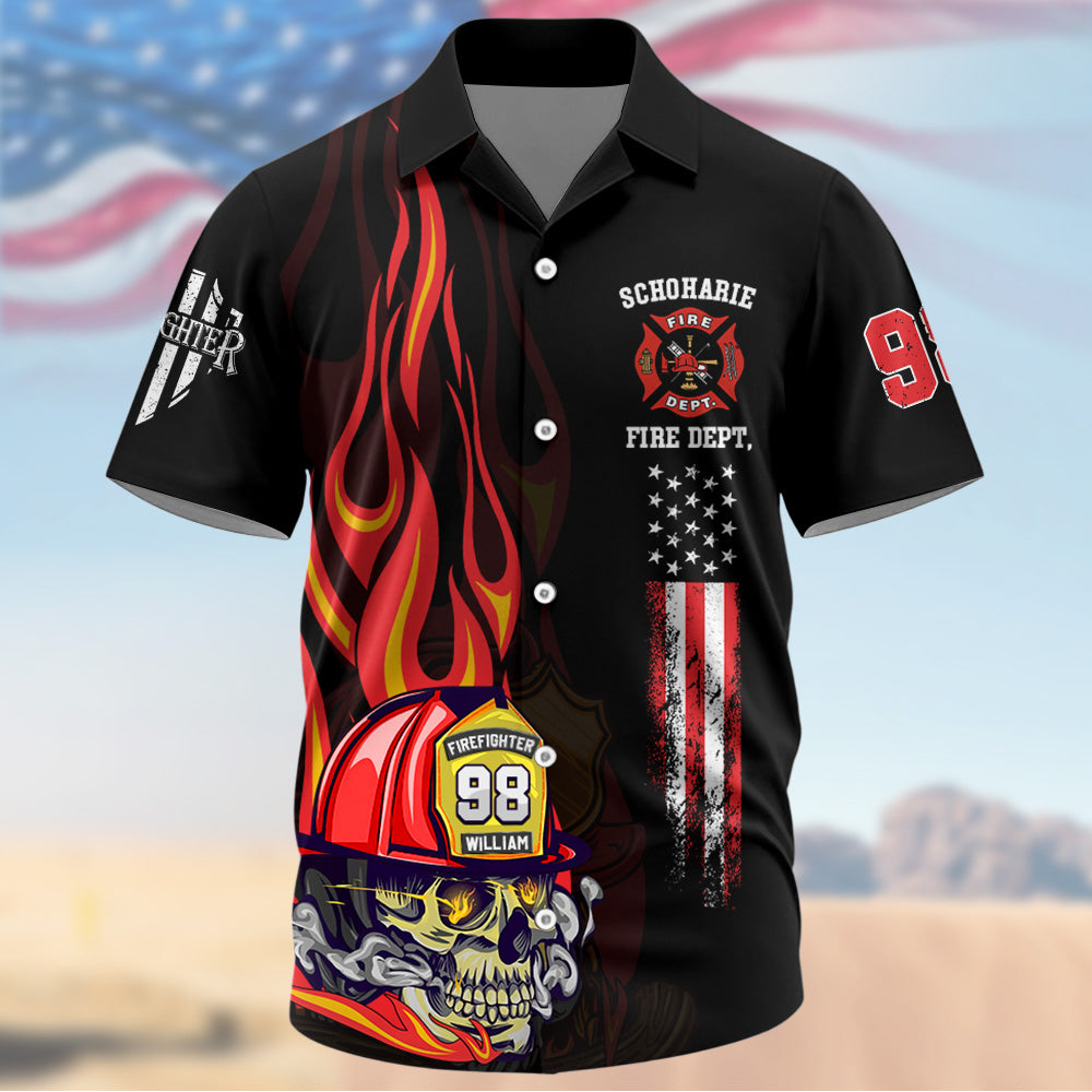 Custom Hawaiian Shirt  Firefighter Once Firefighter Always Firefighter Custom Dept K1702 Trhn