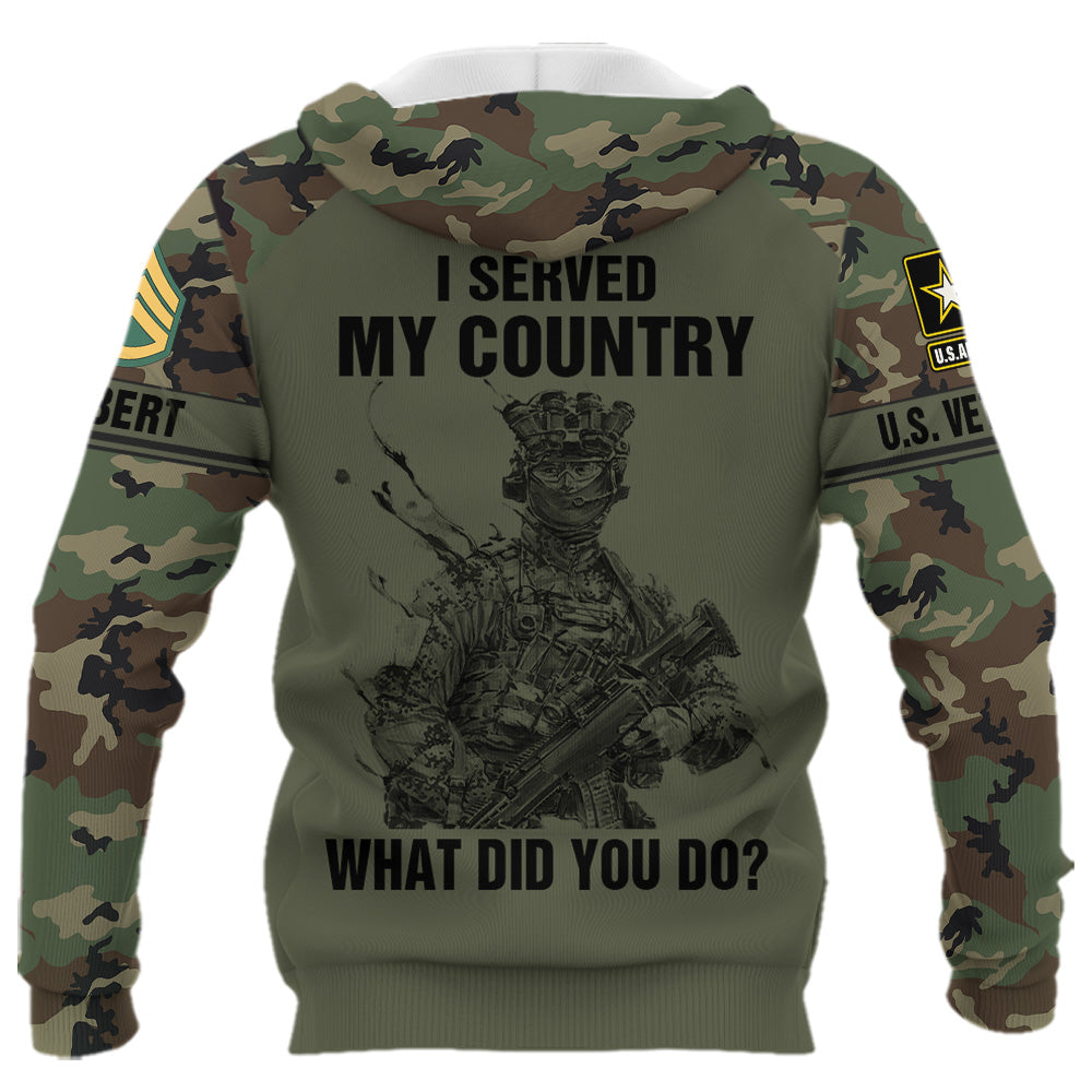 Custom All Over Print Shirt I Served My Country What Did You Do Gift For Veteran K1702 Trhn